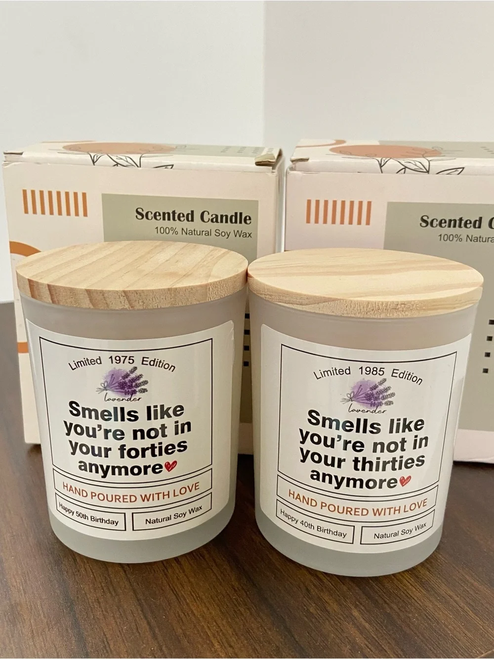 NWOT Lavender Soy Candles – 50th Birthday Gifts, limited 1975 Edition